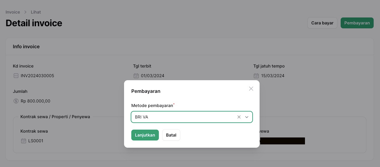 pilih metode pembayaran